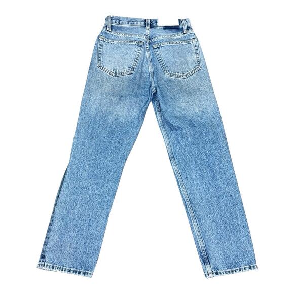 RE/DONE 70s Ultra Stove Pipe Light Destroyed Straight Leg Jeans 25 - Picture 3 of 5